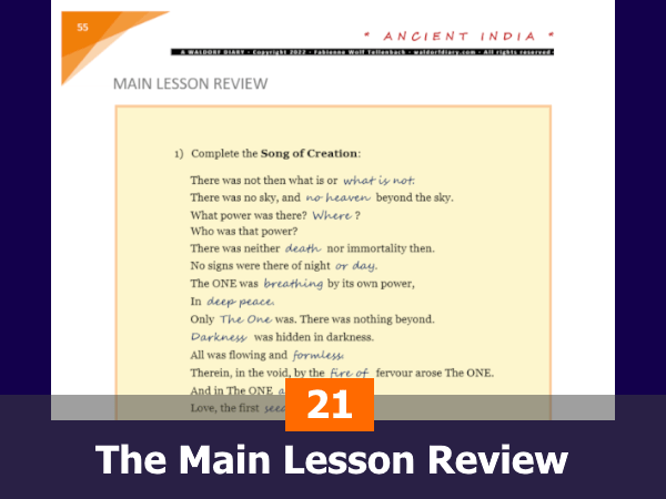 21 The Main Lesson Review