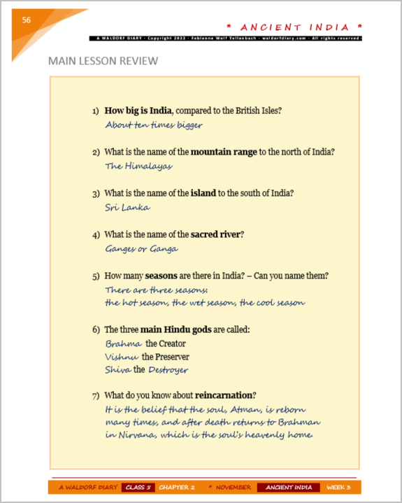 Main Lesson Review Example
