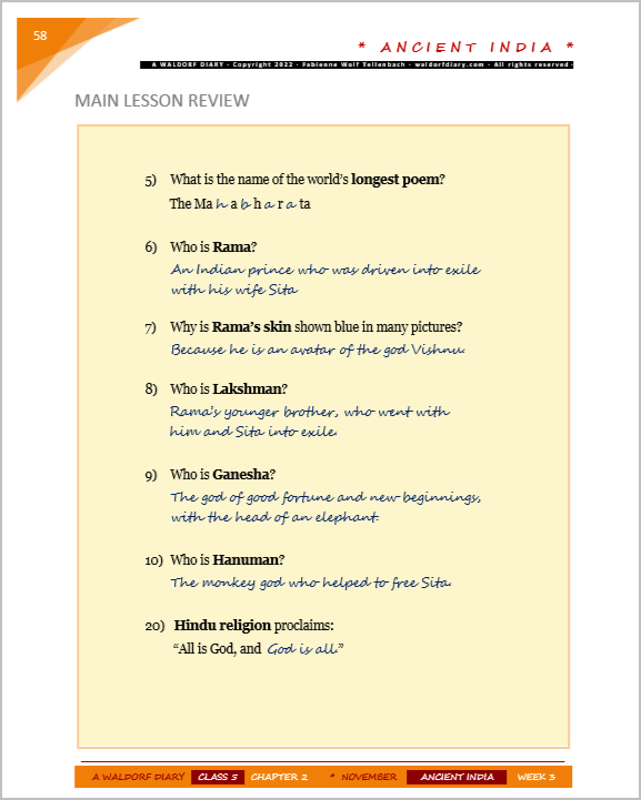 Main Lesson Review Example