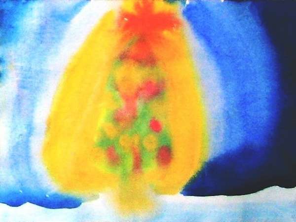 Christmas tree watercolour painting by a third-grader